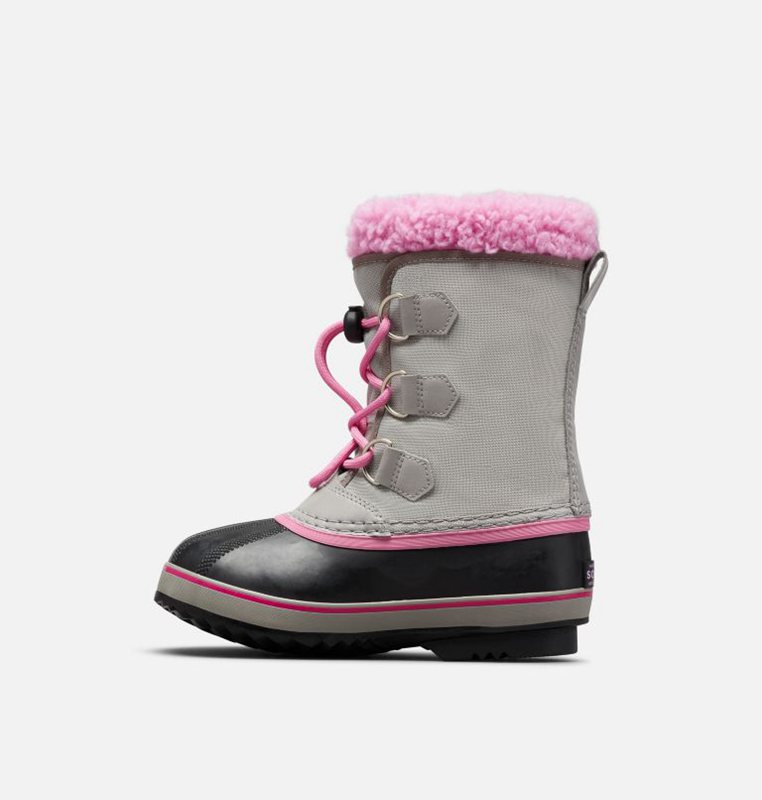 Kids Snow Boots Grey/Black/Pink - Sorel Youth Yoot Pac™ Nylon - 987-JXLEFI